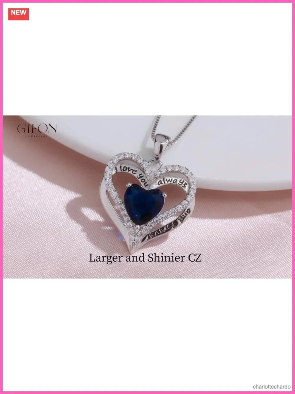 925 Sterling Silver Heart CZ Pendant Necklace for Women Anniversary Gift